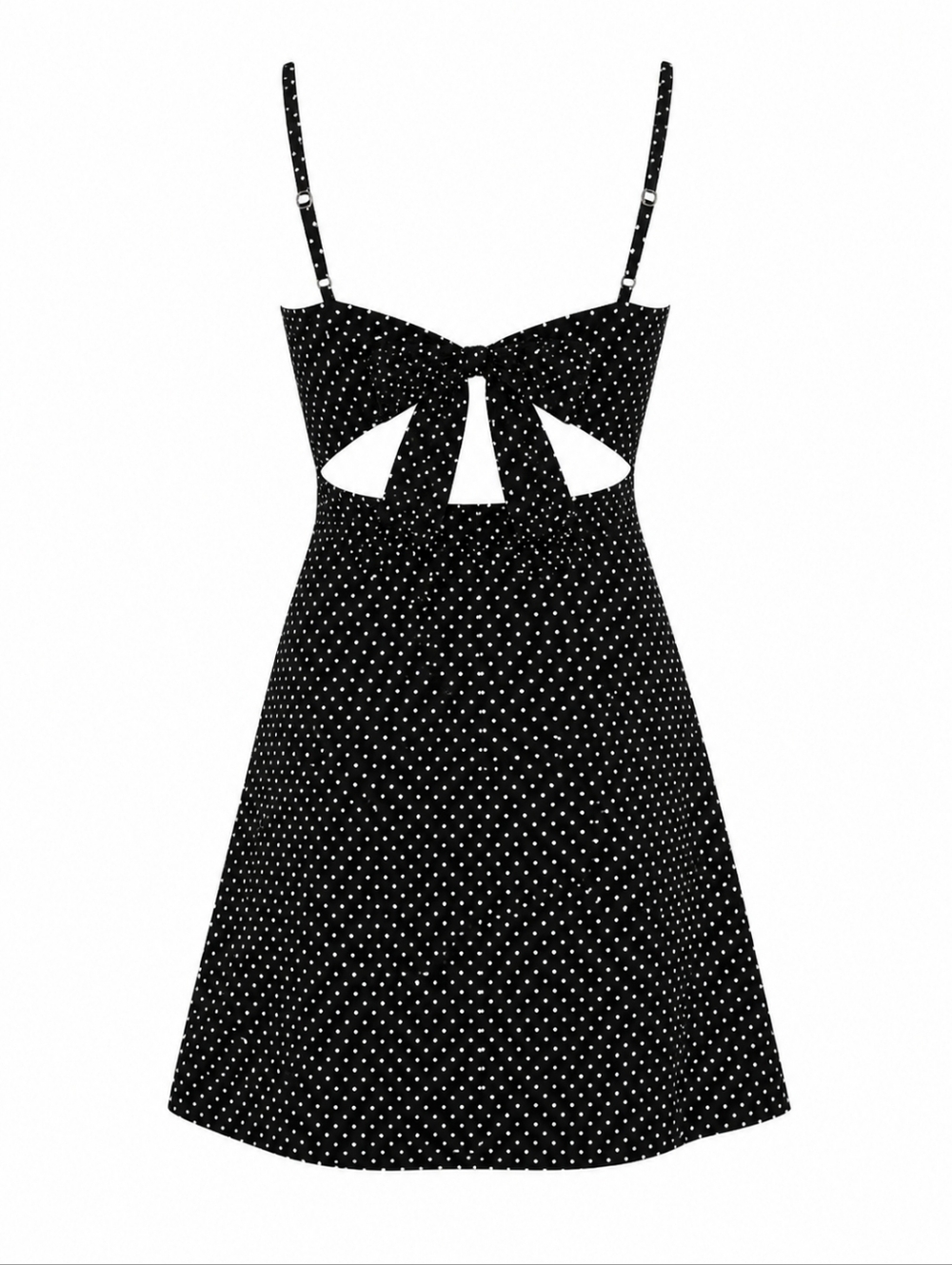 NWT Free People Black Polka Dot Cutout Dress Size L - Picture 4 of 5